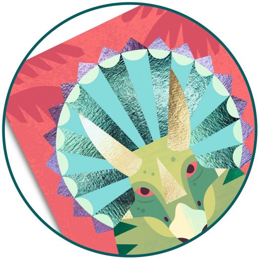 Креативен комплект Djeco: Направи картини с фолио, динозаври