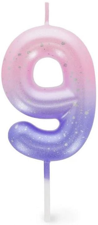 Свещ за рожден ден Legami - Цифра 9, розова