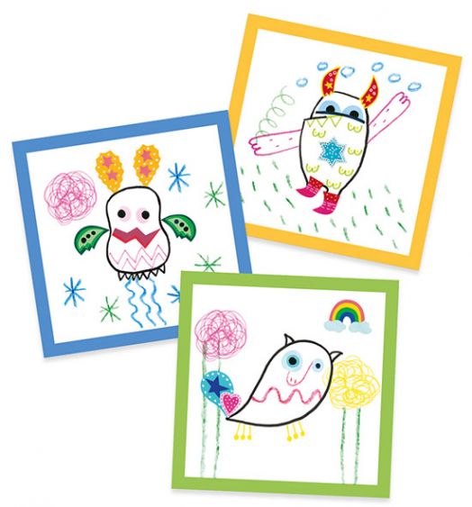 Комплект за рисуване Djeco: Малки чудовища