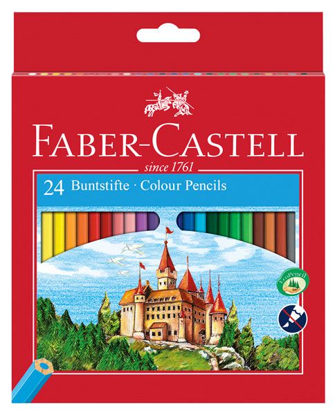 Цветни моливи Faber-Castell, 24 цвята, замък