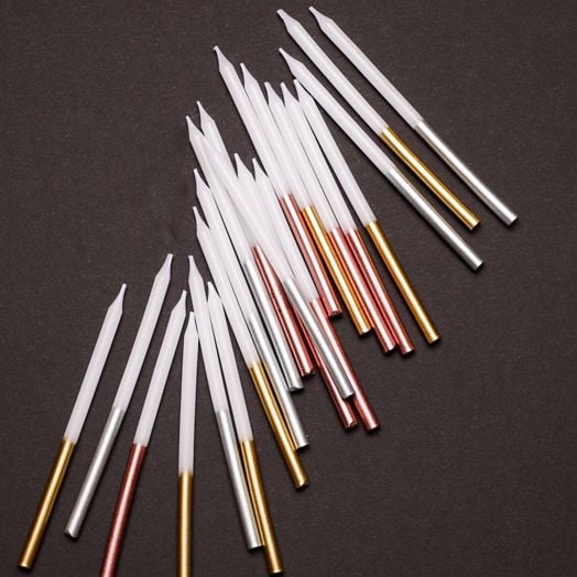 Свещички Folat - Glamour Metallic, 24 бр.