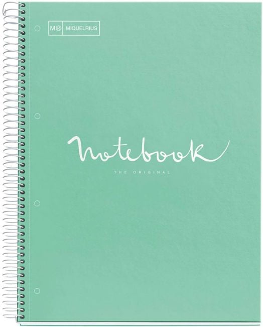 Тетрадка Miquelrius Emotions А5 със спирала, 80 листа на точки, мента