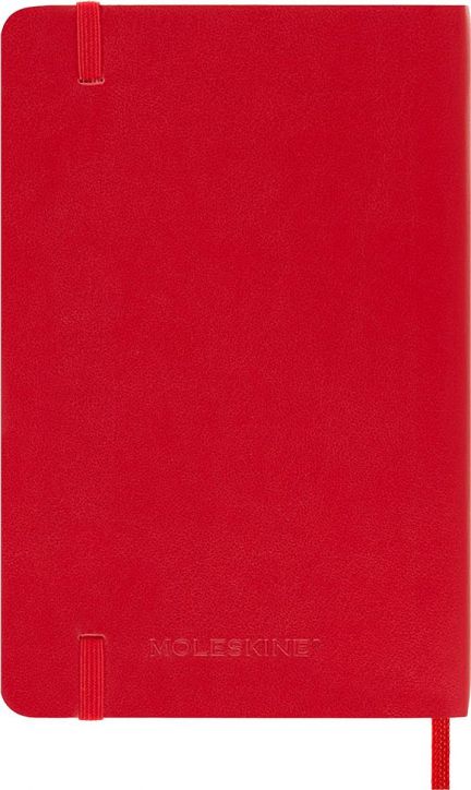Джобен червен тефтер Moleskine Classic Scarlet Red с меки корици и линирани страници