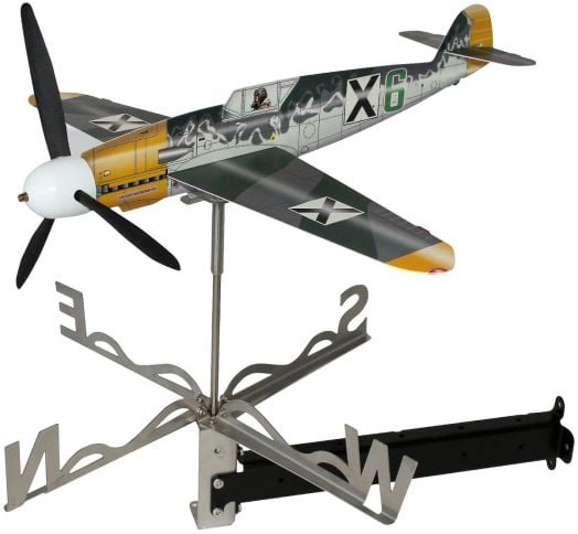 Комплект самолет - градински ветропоказател изтребител Messerschmitt Bf109G-2 с кардинални точки