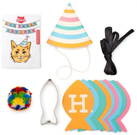 Комплект Kikkerland - Честит Рожден Ден на домашния любимец, за коте