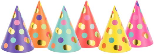 Парти шапки PartyDeco - Точки, 6 бр.