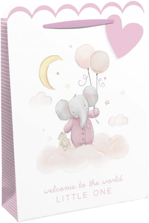 Подаръчна торбичка Eurowrap - Бебешка слон, за момиче, средна