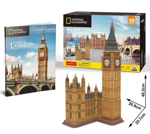 3D пъзел Cubic Fun National Geographic - Биг Бен, 94 части