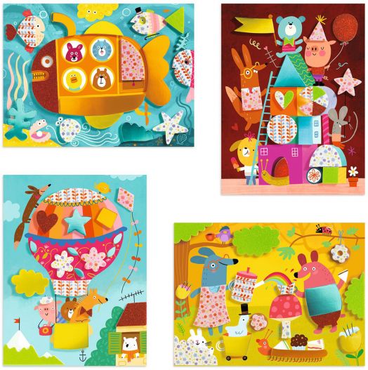Колажи за най-малките Djeco - Забавни животни