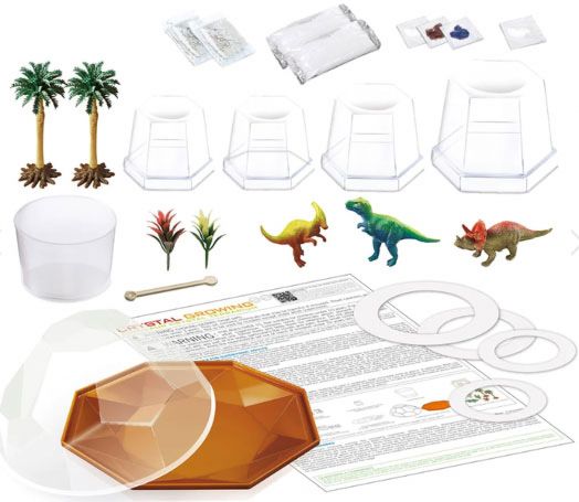 Креативен комплект 4M - Цветни кристали и динозаври