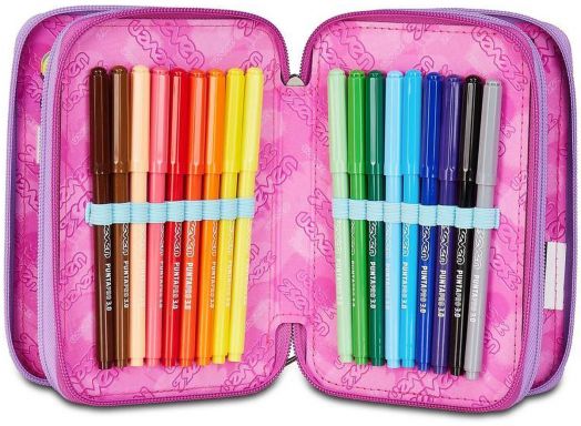 Ученически несесер Seven Gloomy Heart с три отделения, пълен