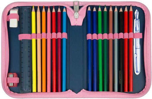 Комплект ученическа раница Мини Маус, ергономик - светлосин цвят