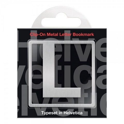 Метален книгоразделител Helvetica - Буква L