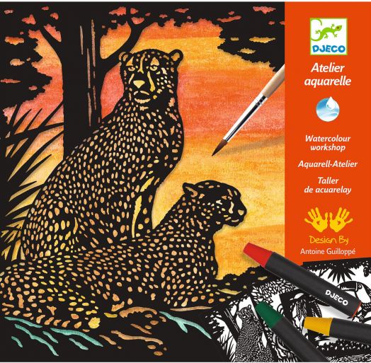 Комплект за рисуване Djeco: Акварел Blacklight