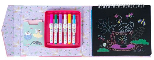 Творчески комплект Floss & Rock, Chalkboard Sketchbook, Enchanted - Балерини