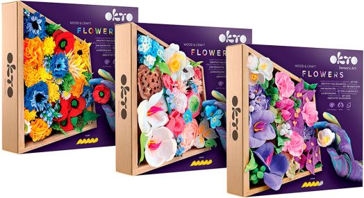 Творчески комплект Okto - Декорация с лек моделин - цветя 