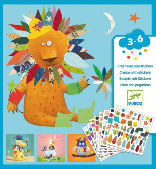 Игра със стикери Djeco - Животни