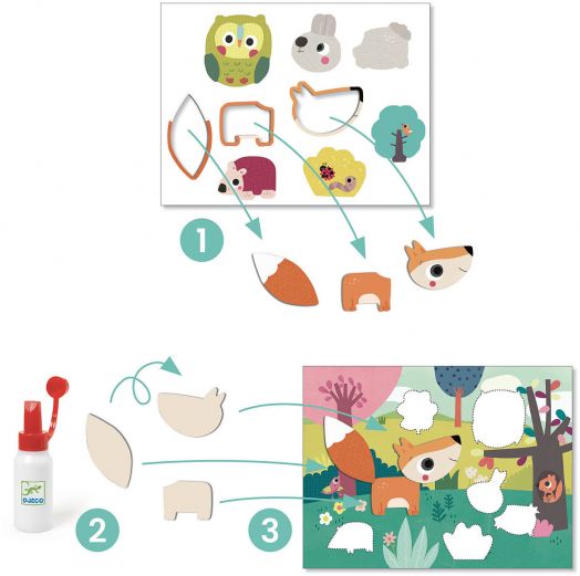 Творчески комплект Djeco: Направи колажи My first collages