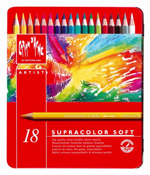Комплект цветни моливи Caran d'Ache Supracolor, 18 цвята