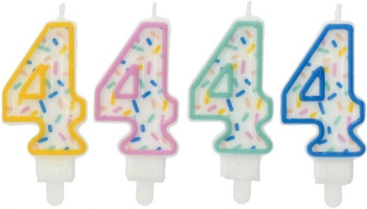 Свещ за рожден ден Folat Sprinkles - Цифра 4