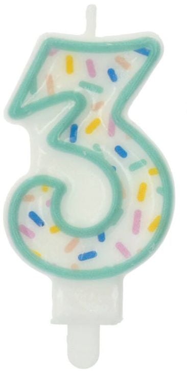 Свещ за рожден ден Folat Sprinkles - Цифра 3