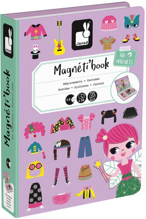 Детска магнитна книга Janod - Момичета с магнитни дрехи