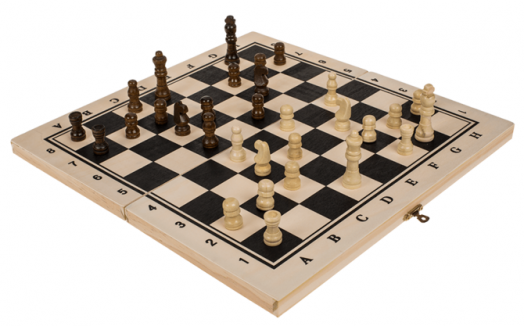 Сгъваем дървен шах Out of the Blue, 34 х 34 см.