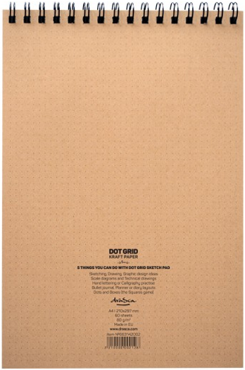 Скицник Drasca Dot Grid Kraft Paper, А4, 60 листа