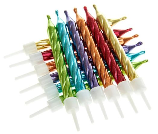 Свещички Creative Party - Цветни металик, 12 бр.