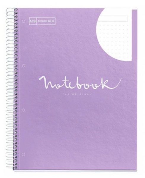 Тетрадка Miquelrius Emotions А4 Lavender със спирала, 80 листа на точки, лавандула