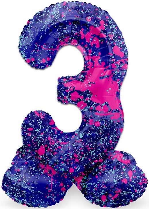 Фолиев балон Folat - Цифра 3, лилав