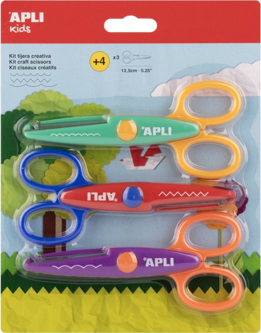Комплект фигурални ножици Apli Kids, 3 бр.