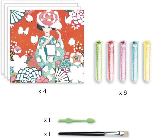 Комплект за рисуване с брокат Djeco - Daydream