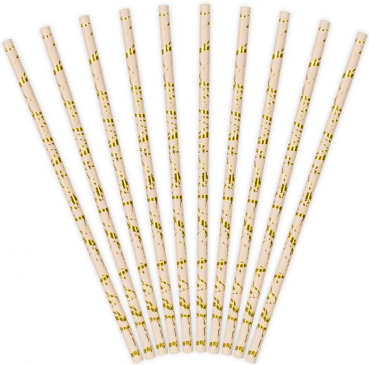 Сламки PartyDeco - Розов прах, 10 бр.