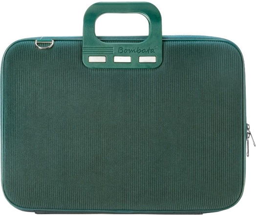 Чанта за лаптоп Bombata - Velluto, 15.6-16 инча, зелена