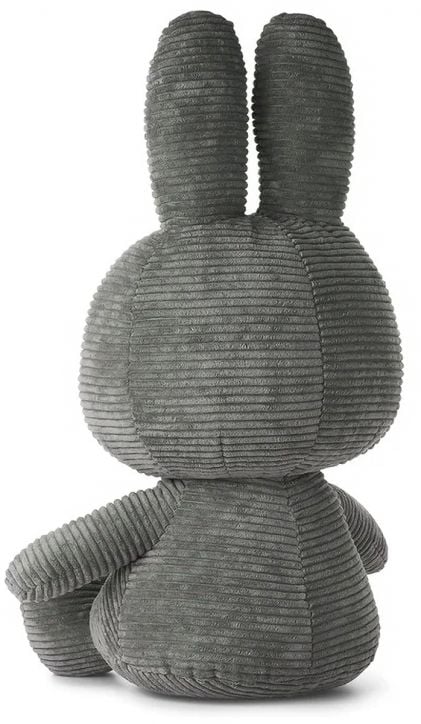 Плюшена играчка Miffy Eco Corduroy - базалтовосив заек, 50 см.