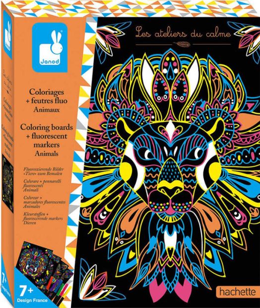 Творчески комплект Janod - Оцветяване с флуоресцентни маркери