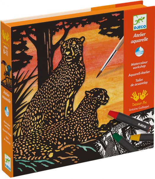 Комплект за рисуване Djeco: Акварел Blacklight