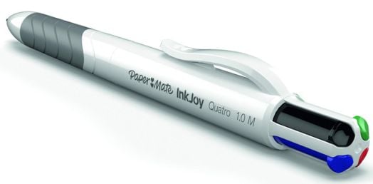 Четирицветна химикалка Paper Mate Inkjoy Quatro, бяло тяло