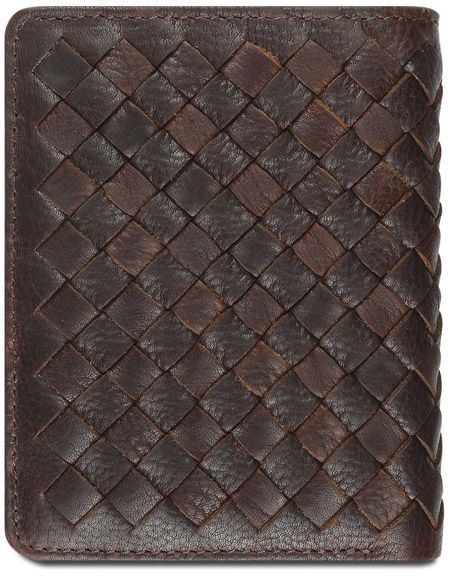 Кожен калъф за кредитни карти Bugatti Woven, кафяв