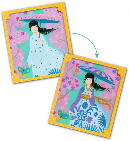 Творчески комплект Djeco: Направи колажи с мъниста Around the World