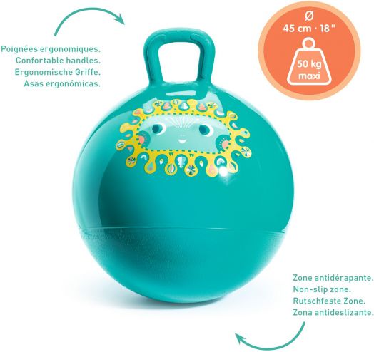 Топка за скачане Djeco, зелен цвят