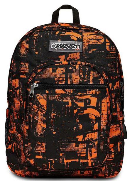 Ученическа раница Seven Freethink Orange с две отделения и USB порт