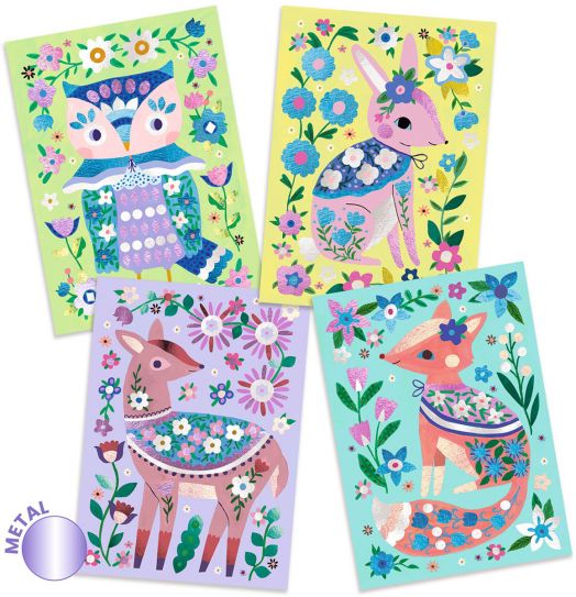 Творчески комплект Djeco: Направи си картини с фолиа