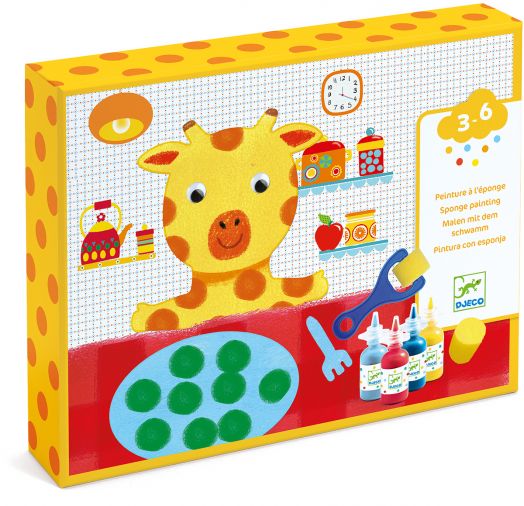 Комплект за оцветяване Djeco - Рисуване с гъба