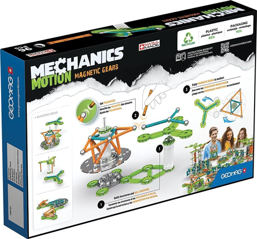Магнитен конструктор Geomag Mechanics - Зъбни колела, 96 части