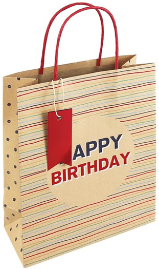 Подаръчна крафт торбичка Eurowrap - Рожден ден, малка