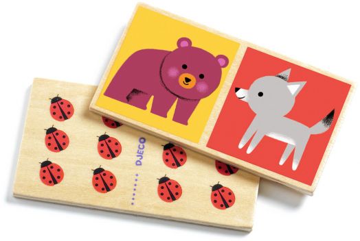 Детско дървенo домино Djeco - Животни