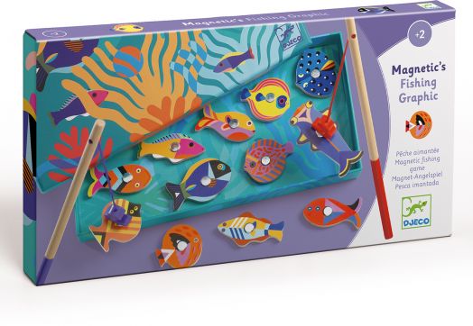 Дървени магнити Djeco: Риболов