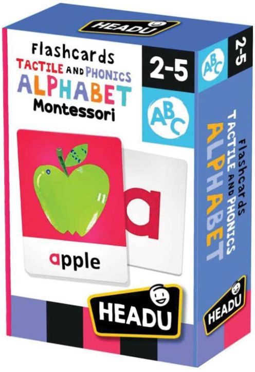 Образователни флаш карти Headu Montessori - С тактилна и фонетична азбука